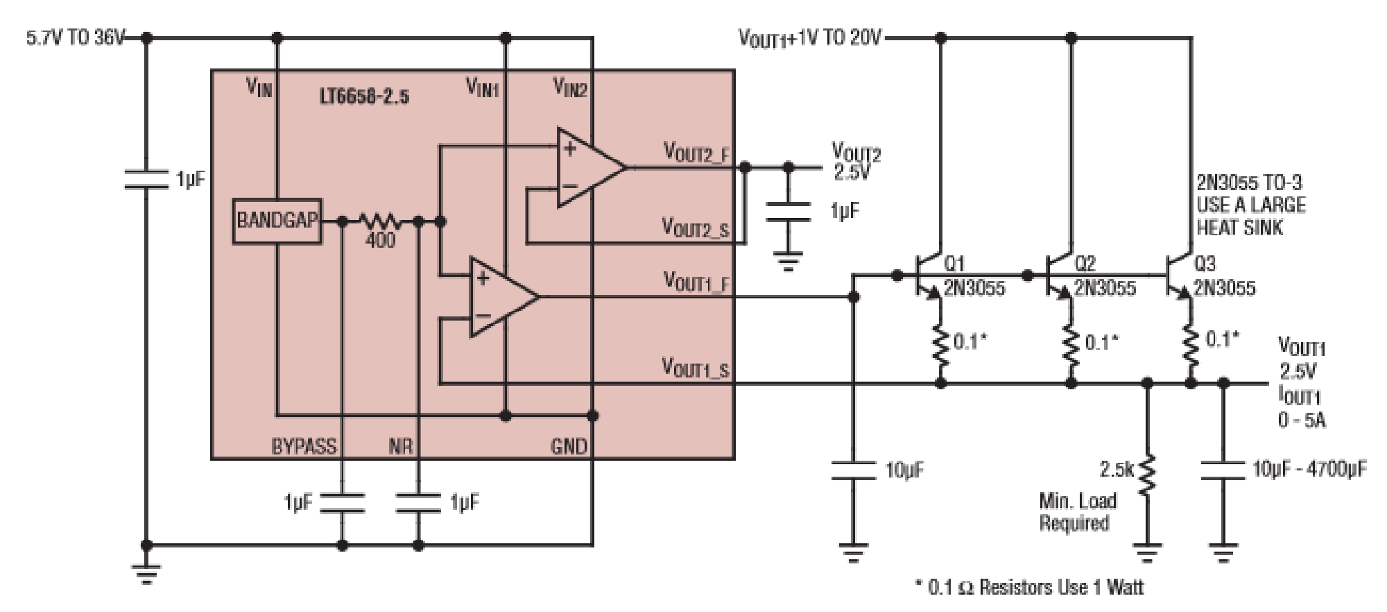 図2.固定2.5V 5A電源
