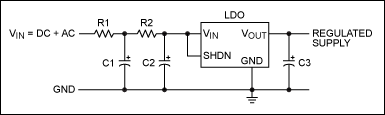 Figure 3b. Second-order cascade RC ripple filter.
