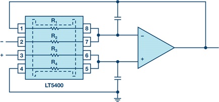 Figure 2. Differential amplifier circuit with LT5400.
