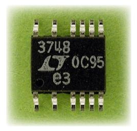 図3. LT3748の外観。高電圧の動作に対応するために、4本のピンを取り除いたMSOP-16パッケージで提供されています。