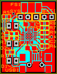 図6. このチャージャ用に設計したPCBは、既存の機器への組込みを容易にするために、できる限り小型化してあります。