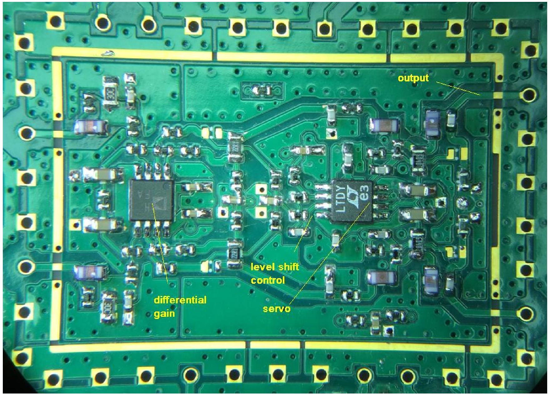 Figure 1 Prototype with two dual current feedback amplifiers from different vendors