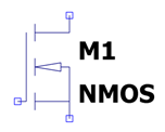Instance of the N-channel MOSFET transistor symbol