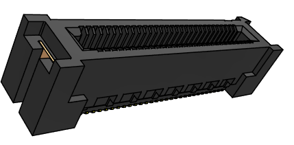 Figure 3. Samtec card-edge socket, part number HSEC8-130-01-S-DV-A-WT-TR. Image courtesy of Samtec.