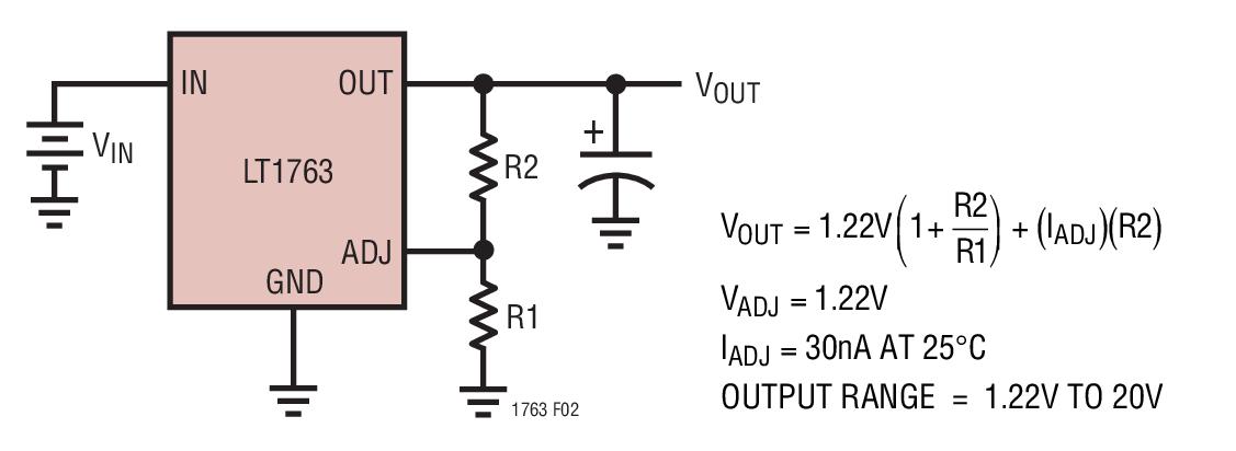 LT1763-3.3の代表的アプリケーション回路