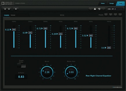 Analog Devices’ SigmaStudio graphical development environment