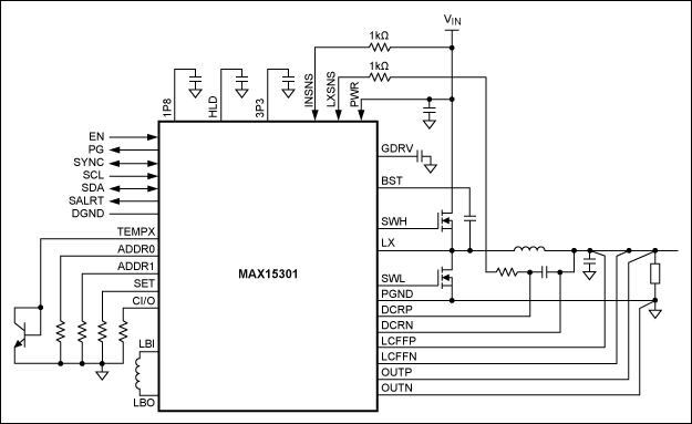 図12. MAX15301の標準動作回路