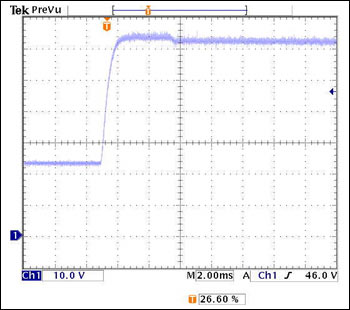 Figure 3. LED voltage at startup with respect to ground.