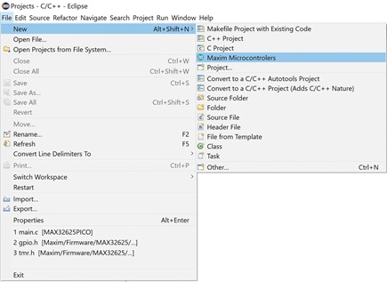 Figure 2. Creating the first project.