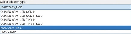 Figure 4. Select adapter type.