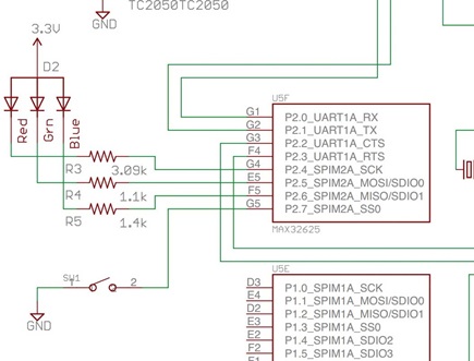 Figure 3. LED and pushbutton schematic.