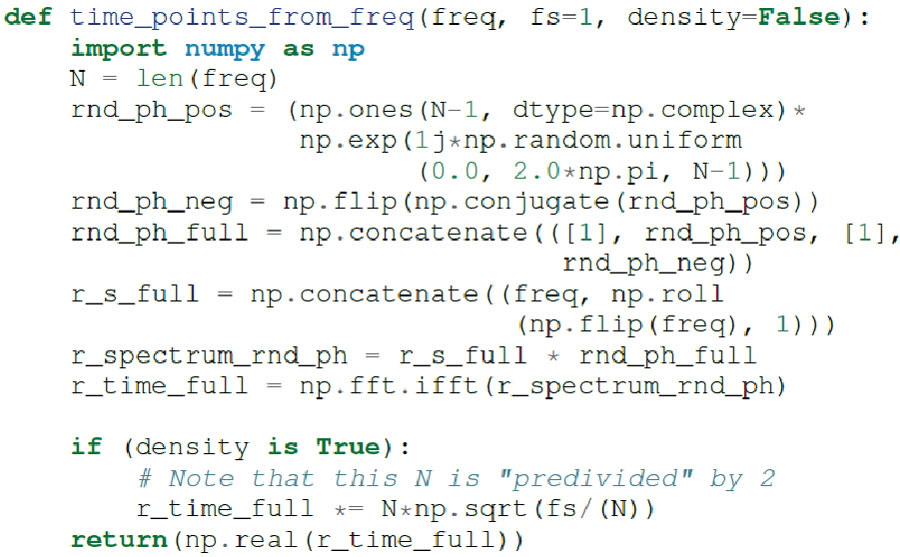 図25　任意ノイズ・プロファイルを作成するPythonコード。