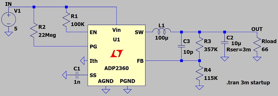 図3. LTspiceでシミュレーションを実施するための回路