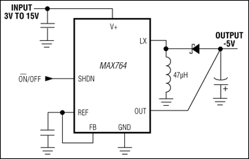 MAX764、MAX765、MAX766：標準動作回路