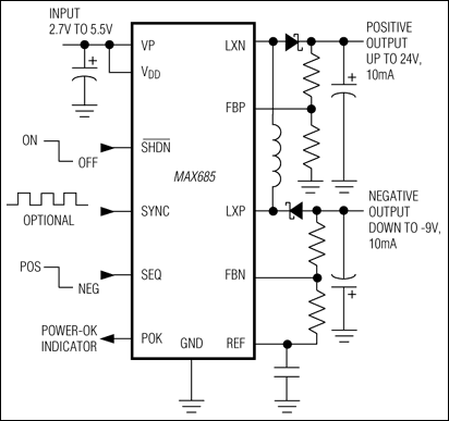 MAX685：標準動作回路
