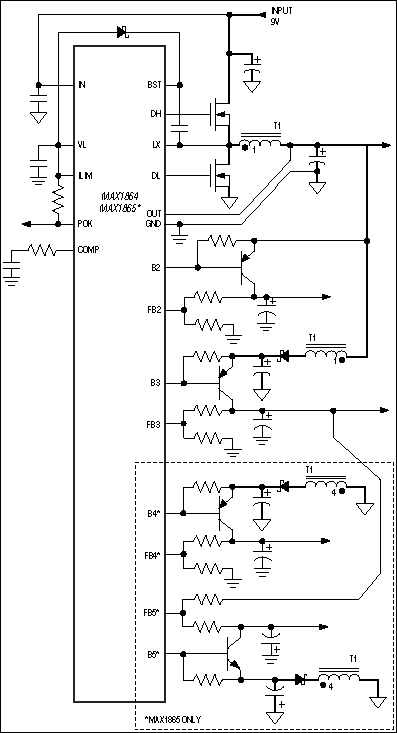 MAX1864、MAX1865：標準動作回路