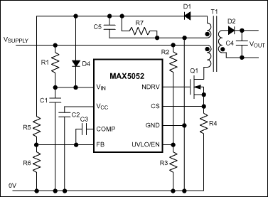 MAX5052、MAX5053：標準動作回路