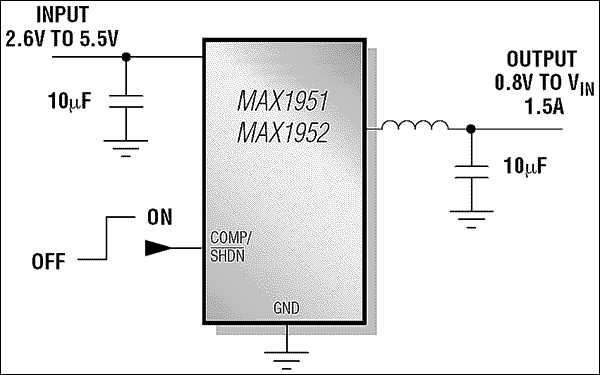 MAX1951、MAX1952：標準動作回路