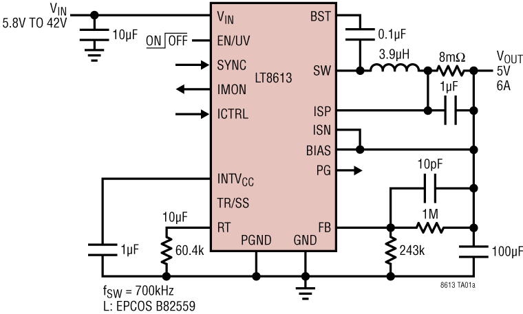 LT8613 Application Circuit