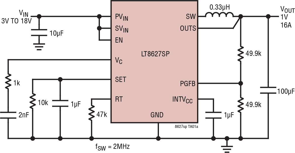 LT8627SP Typical Application