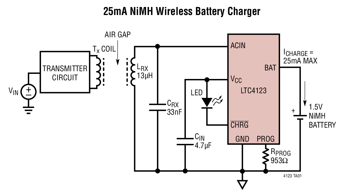 25mA NiMH Wireless Battery Charger
