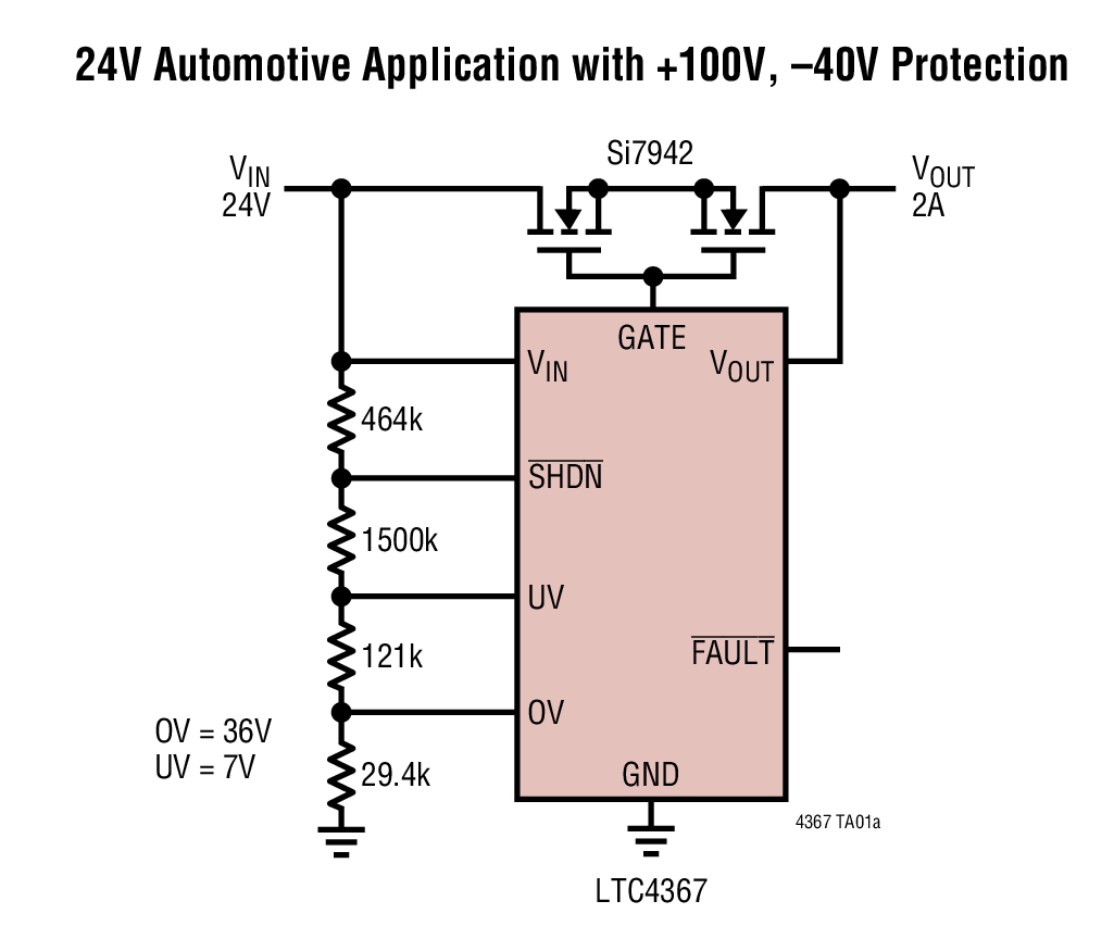 24V Automotive Application with +100V, –40V Protection