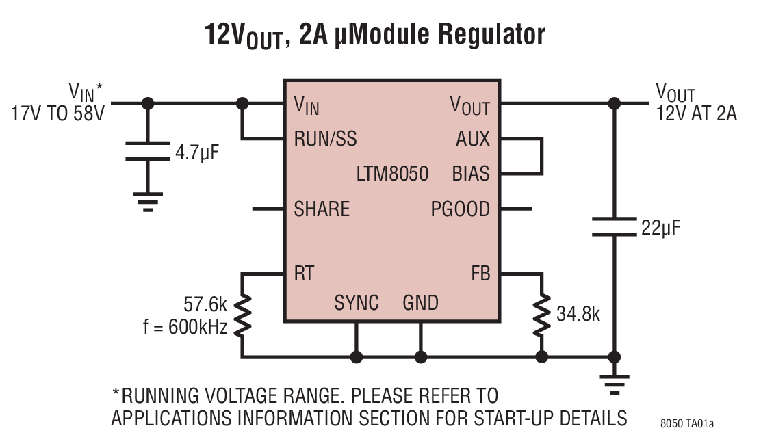 12VOUT, 2A μModule Regulator
