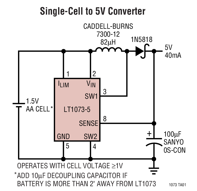 Single-Cell to 5V Converter