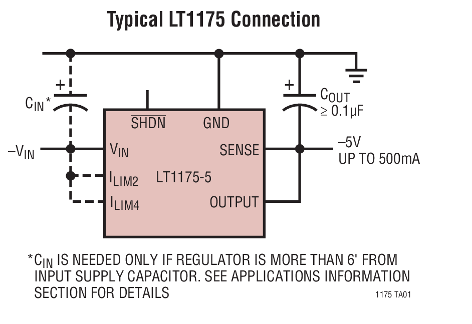 Typical LT1175 Connection