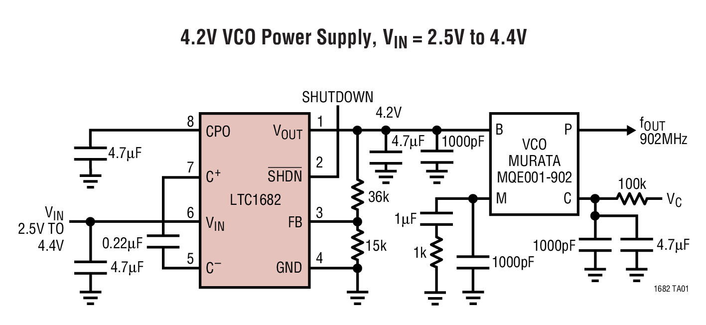 4.2V VCO Power Supply, VIN = 2.5V to 4.4V
