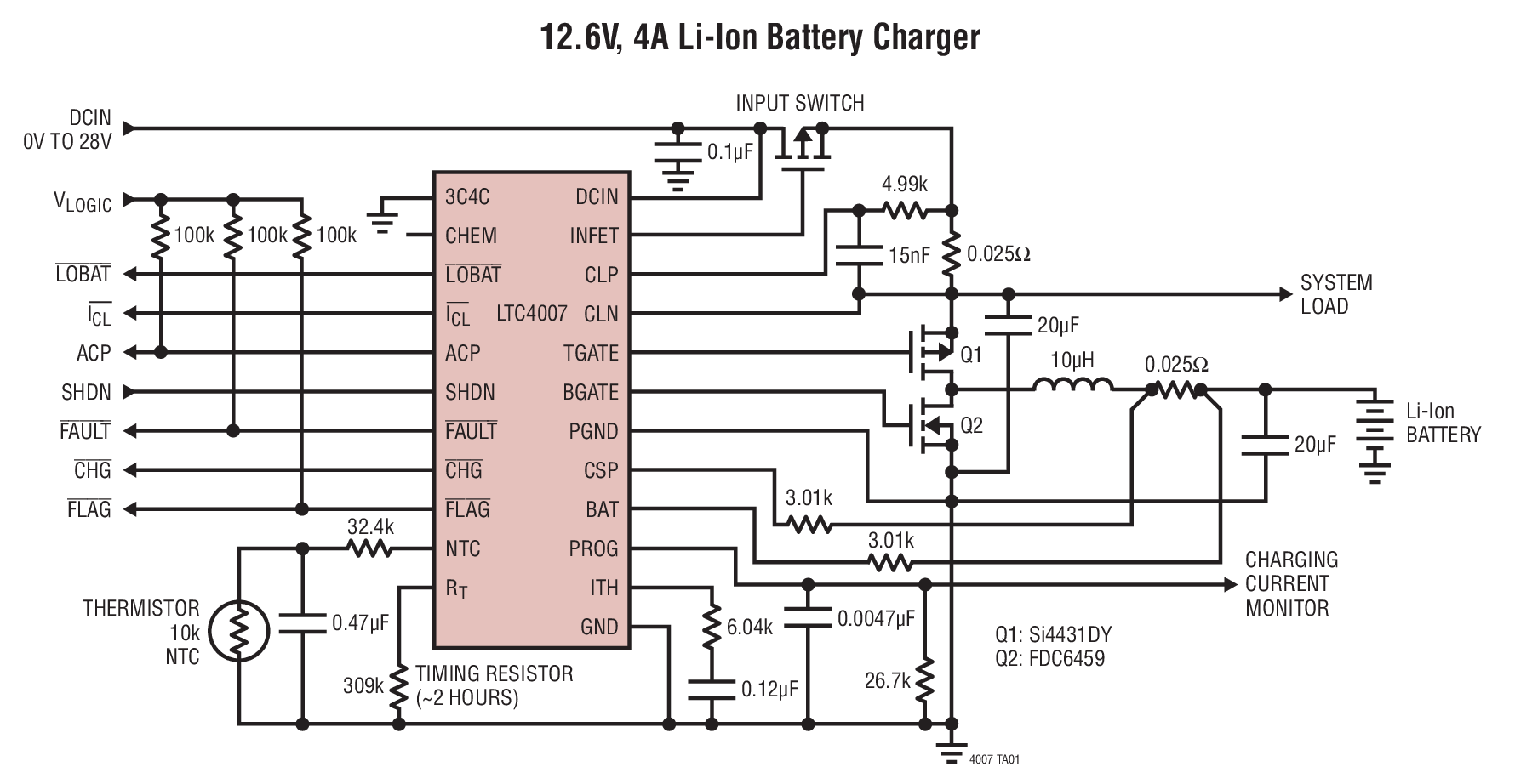 12.6V, 4A Li-Ion Battery Charger
