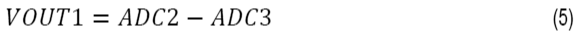 Equation for calculating -the differential ADC voltage representing the peak-to-peak cell voltage in V