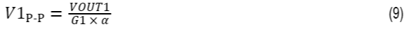 Equation used in calculating peak-to-peak cell voltage