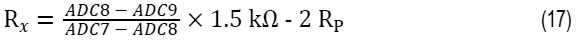 Equation for calculating RTD resistance for 2-wire configuration