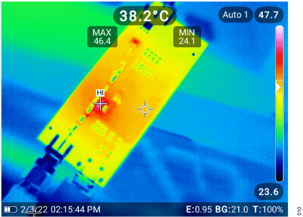 図 10. CN0551 の熱性能（RF 入力電力 = −10dBm）
