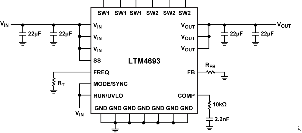 図 11. LTM4693 の接続図