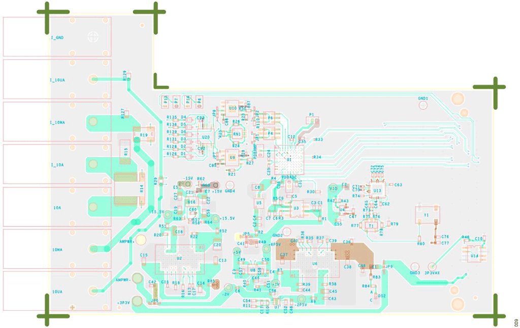 図 9. シグナル・チェーンの PCB レイアウト