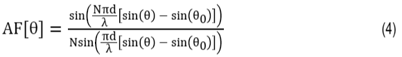 Equation for normalized array factor