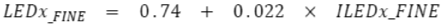 Formula to calculate the fine current setting of an LED driver