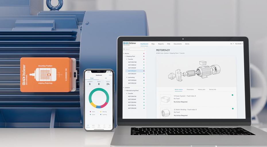 ADI OtoSense Smart Motor Sensor hardware and software solution.