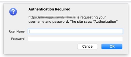 図21, ダッシュボード表示における認証ダイアログ（FireFox）