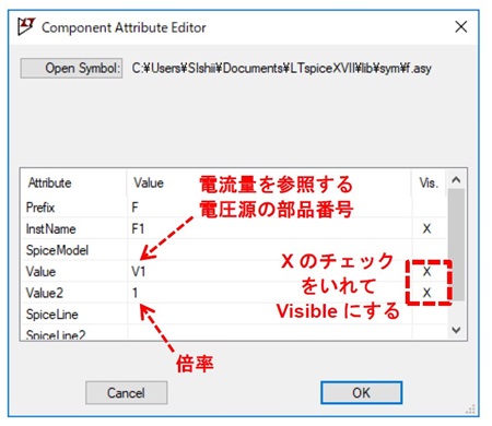 図11. Fモデルのパラメータ設定方法