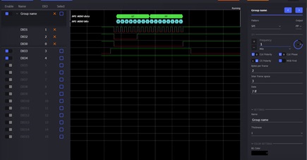 Figure 10. Pattern Generator signals setup.