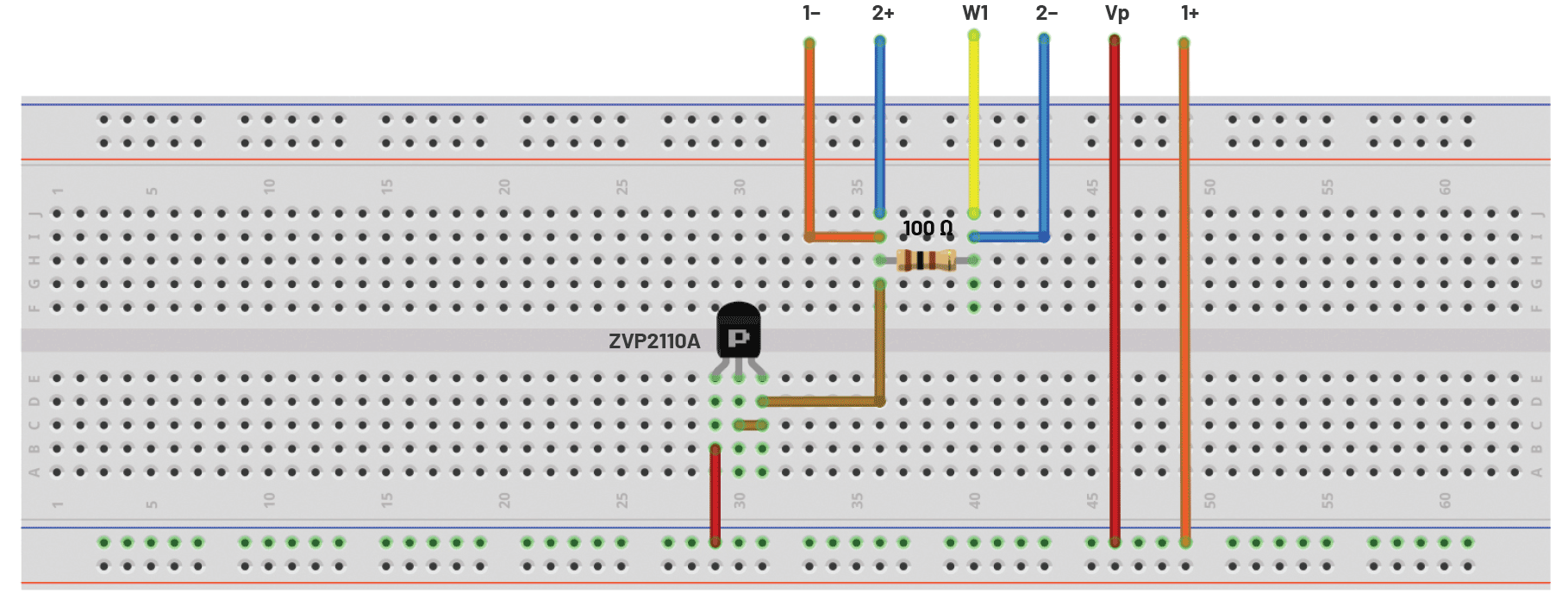 図5. 図4の回路を実装したブレッドボード