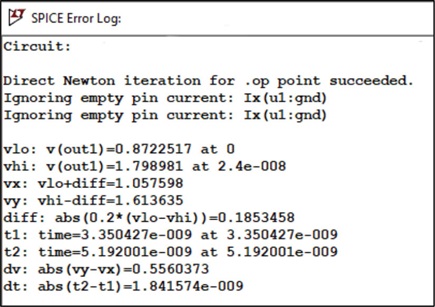 Figure 29. <strong>SPICE Error Log</strong> for ramp rate computation.