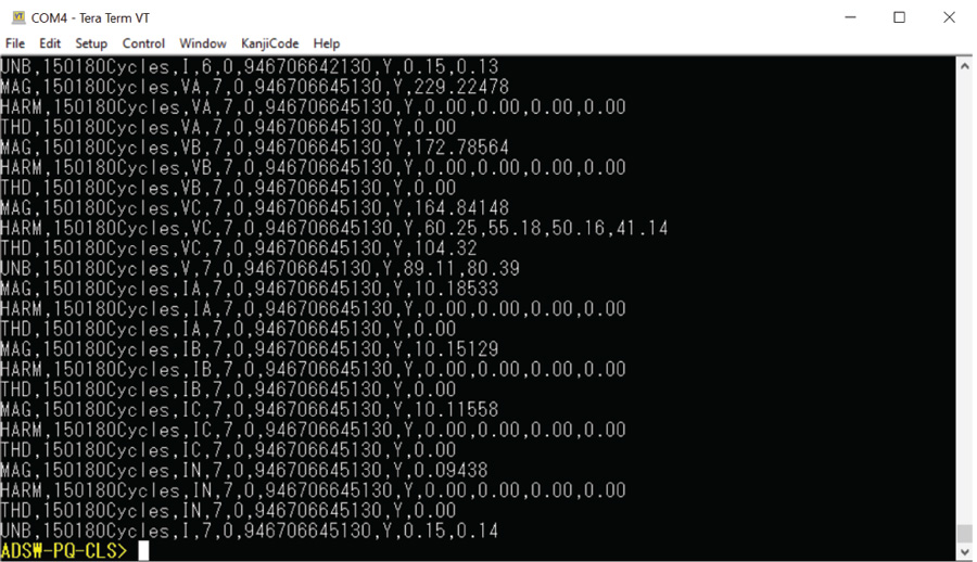 図6. ADSW-PQ-CLSのシリアルCLIの使用例